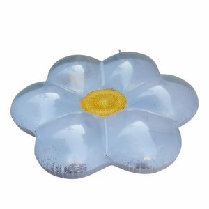 Tubos infláveis flutuantes 160 cm em forma de flor branca flutuador de natação com lantejoulas brinquedo de água para piscina