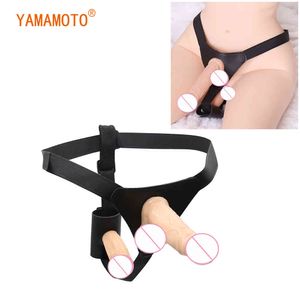 Removable Double Realistic Penis Strapon Harness Belt Strap On Dildo Adult Sex Toys for Woman Lesbian Y0406