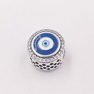 925 Silver alt jewelry making kit pandora Vil Eye double sided DIY charm crystal bracelet mothers day gifts for wife women men chain bead wedding necklace EG792016CZ