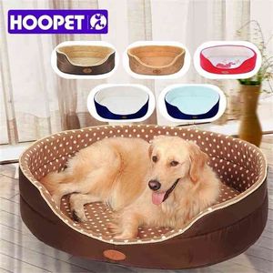 Hoopet Double Sidhed All Seasons Big Sige Large Dog Bed House Sofa Kennel Soft Fleeceペットキャット暖機S-XL 210915