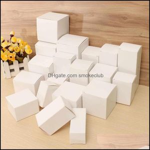 Envoltório de presente Festa de evento Fontes Festive Home Garden 7.5x7.5x7.5cm 10 Peças Branco Papelão Caixa de Correia Armazenamento Artigos de Artesanato Embalagem Embalagem RECYC