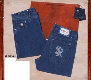 Bilionário jeans algodão primavera verão fina nova moda inglaterra casual bordado de alta qualidade grande tamanho grande 31-40 calças