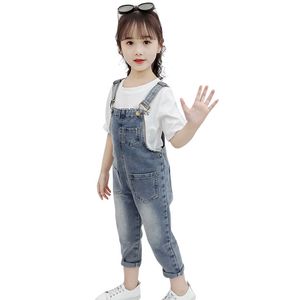 Kids Clothes Letter Tshirt + Jumspuit Clothing For Girls Casual Children Girl Teenage Children's Tracksuits 6 8 10 12 14 210528