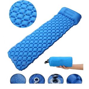 Wholesale travel inflatable mattress resale online - Outdoor Pads Camping Inflatable Mattress Portable Waterproof Sleeping Pad Ultraligh Folding Picnic Travel Equipment