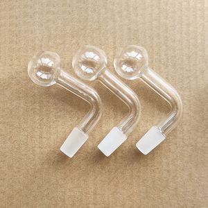 Clear 14mm Male joint glass bowls Pyrex Glass Oil Burner Pipe Transparent Tobacco 30mm big Ball Bent Bowl Hookah Adapter Thick Bong Pipes Smoking Shisha Tubes