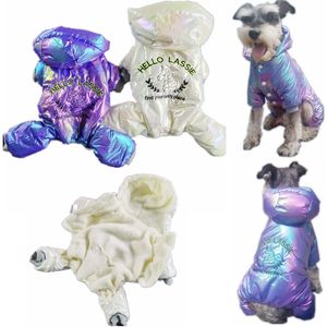 New Dream Color One-peça Roupas De Cão Roupas Inverno Macacão para Cães Chutesuco Quente Para Pequeno Doggy Shih Tzu Ski Suit Yorkshire Espesso Fleece Doggi Capuz A132