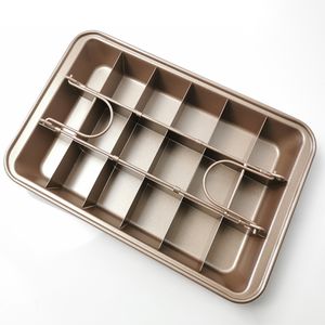 18 Cavity Baking Dishes & Pans Bakeware Non-stick Square Lattice Chocolate Dessert Cake Brownie Mold Kitchen