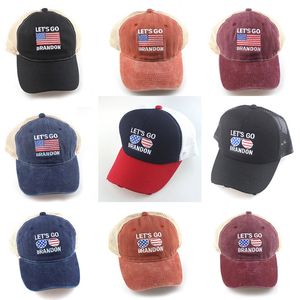Регулируемые давайте пойти Брэндон бейсбол Cap Hats American BiDen Trump Ball Caps Visor Hat DE032