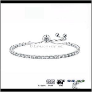 Bracelets Drop dostawa 2021 Moda Cubic Zirkonia Tinnis Bieczenia Regulowana Bransoletka Charm dla kobiet Bridal Wedding Jewelry 18