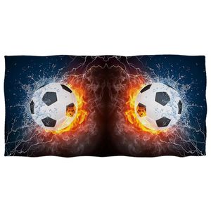Wholesale beach soccer ball for sale - Group buy Towel Fire Water Soccer Ball Print Bath Soft Swimming Towels Microfiber Absorbent Beach Home Face Body Toallas Blankets