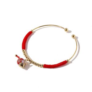 Charm Bracelets 56 Year Mouse Benmingnian Hand Woven Red Rope Open and Personalized Lovers