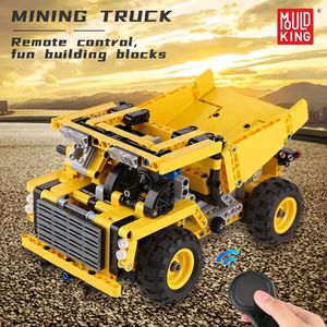 Fjärrkontroll Mining Truck Modell Byggnadsblock mögel King High-Tech Cars Moc Assembly Bricks Utbildningsbarn Födelsedagsleksaker Julklappar för barn