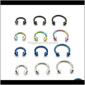 Studs Drop Delivery 2021 Cone Horseshoe 316L Surgical Steel NoSborr Nose Ring Circular Piercing Rings CBR Earring16g 6mm 8mm 10mm Wholesale