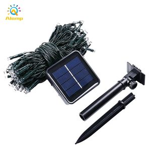 Lâmpadas Solar LED String Light 100leds 200leds Ao Ar Livre Fada Twinkle Lighting para Feriado Festa de Natal Garlandas Garanhão Garden Decoração Luzes