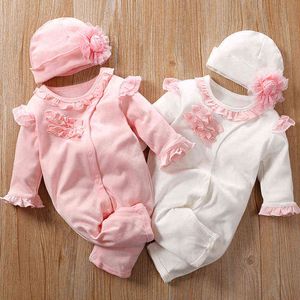 Цветочный комбинезон для новорожденных девочек, хлопковый костюм для новорожденных, костюм для маленьких девочек, комбинезон, комбинезон, одежда, пижамный комбинезон Bebe G1218