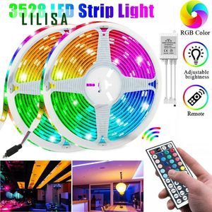 Struny 10m 3528 SMD RGB 600 Taśma LED Light Taśma łańcucha + 44 Klucz IR Pilot Pilot Holiday Lighting Wedding Party Decoration Supplies # 4