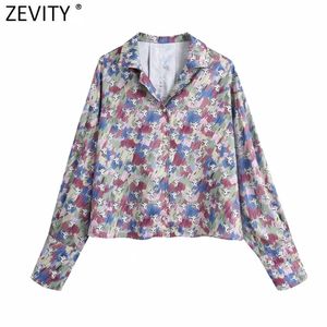 Women Vintage Flower Print Casual Loose Smock Blouse Office Lady Retro Shirt Chic Business Kimono Blusas Tops LS7713 210416