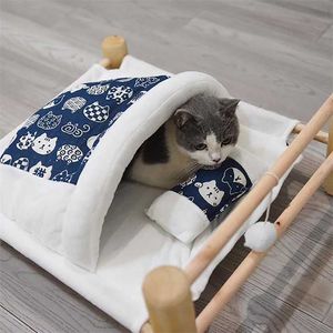 Elevato Bed Cat Letto per gatti rimovibile Borsa a pelo Amaca Letti per lettino per lettino Cats Cats House Winter Warm Animali domestici Letto Piccoli cani Divano Mat 2101006