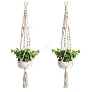 Växthängare macrame rep krukor hållare rep vägg hängande planter hängande korg växthållare inomhus blomkrukor korg lyfter dac26