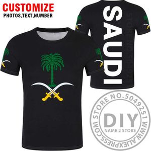 Arabia Saudyjska T shirt DIY Darmowa Niestandardowa Nazwa Numer Sau Koszulka Nation Flag SA Arabski Arabski Islam Arabski Kraj Drukuj Tekst Ubrania X0602