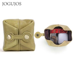 Wallet Genuine Leather Fashion JOGUJOS Fashion Girl Mini Coin Pocke Wireless Earphone Storage Bag Card Holder Buckle Purse Women Pouch