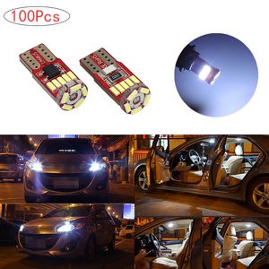 100 adet / grup Beyaz T10 W5W Canbus Hatası Ücretsiz 15SMD 4014 Araba Ampuller için Gümrükleme Lambaları Oto İç Okuma Işıkları 12 V