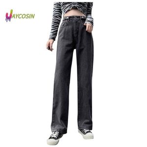 Frauen Jeans Kleidung Weibliche Frau Hosen Wome Casual Hosen Hohe Taille Distressed Gerade Denim Vintage Hose
