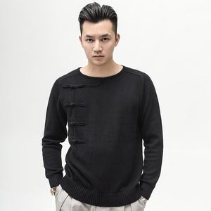 Roupa étnica Vintage homens suéter 2021 outono tang terno pullovers knittarwear suéteres homens soltos tradicional chinês para 31341