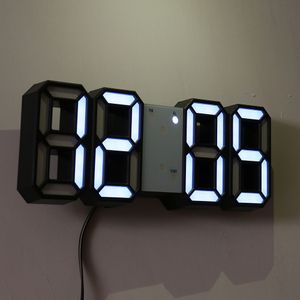 Zegarek Zegar 3D LED Digital Modern Design Salon Decor Stół Alarm Nightlight Luminous Desktop