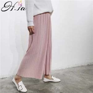 Pantaloni larghi da donna Capris Leggings estivi nero bianco rosa pieghettato Cool Ladies Loose Pantlone Femme 210430
