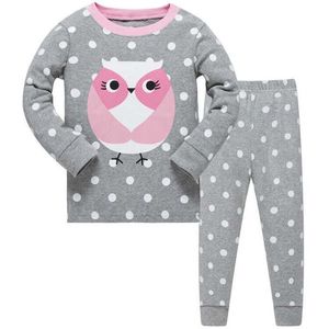 Atlama Metre Baykuşlar Pamuk Pijama Varış Bebek Giysileri Sonbahar Bahar Çocuk Ev Hayvanlar Için Pijama 210529