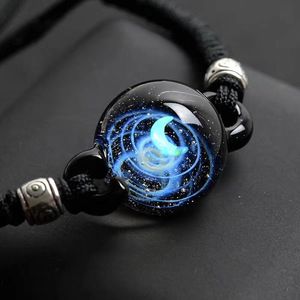 Braccialetti con ciondoli BOEYCJR Unico Opale Pietra Universo Perle di vetro Pianeti Luna Bracciale Galassia Catena di corda Sistema solare per le donne