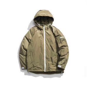 日本の屋外スタイルの冬の厚いジャケットの男性ウインドブレーカーコートソフトシェルジャケットの防風ファブリック基本カジュアルな服男性210603