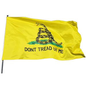 3x5ft Snake Flagga Gula ormar Gadsden State Flags Tea Party Culpeper Tread On Me Banner