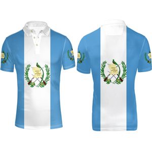 غواتيمالا ذكر قميص البولو ديي اسم مخصص مجاني رقم الأمة العلم البلاد غواتيمالان الكلية الإسبانية المطبوعة ملابس الصور