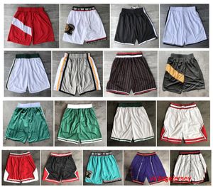 Qualidade máxima ! 2019 time basketball shorts homens shorts pantaloncini da cesta esporte shorts calças faculdade branco preto vermelho roxo tamanho verde s-xxl