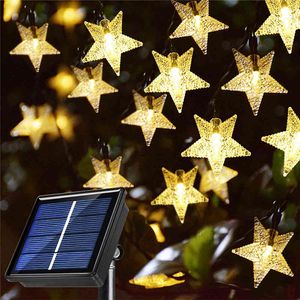 20/30/50/100 LED توينكل ستار سلسلة الشمسية في الهواء الطلق للماء عيد الميلاد جاريل الجنية أضواء حديقة حزب المنزل الديكور