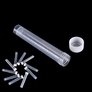 Lab Supplies 100pcs 10ml Plastic Test Tubes Vials Sample Container Powder Craft Screw Cap Bottles For Office School Chemistry