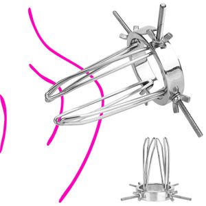 Speculum Dispositivo di Castità Metallo Estremo Divaricatore anale Ano Dilatatore vaginale Enorme Butt Plug Giocattoli sexy per le donne Uomini Culo Espansore