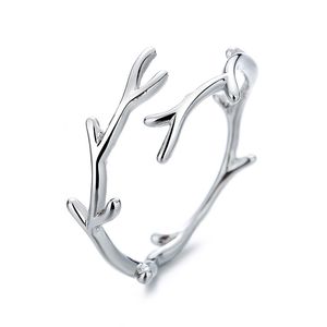 Geweihband großhandel-925 Sterling Silber personalisierte Band Geweihs Niche Design Einstellbare koreanische Version Einfacher Ring