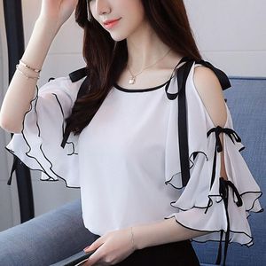 Tops And Blouses Butterfly Sleeve Chiffon Women Blouse Shirt White Shirts Summer Sexy Off Shoulder Top Women's &