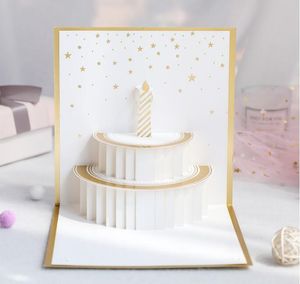 Birthday card 3d folding paper carving creative business invitation culvert