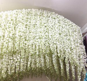 2021 2M long Elegant Artificial Orchid flower Wisteria Vine Rattan For Wedding Decorations flower Garland Home Ornament