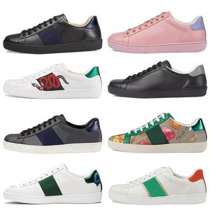 Fritidsklänning Skor Italien Ace Bee Snake Läder Broderade Sneakers män Tiger Chaussures sammankopplade vit Sko Promenad Sport Designer Trainers