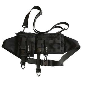 Techwear Multi-Pocket Tactical Functional Waist Pack Casual Telefon Påse Utomhus Running Hip Hop Chest Rig Belt Bags Streetwear 210708