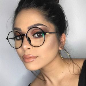 Mode Sonnenbrillen Rahmen Übergroße Runde Gläser Koreanischen Stil Schwarz Spektakel Frauen Vintage Brillen Klare Männer Oculos De Grau