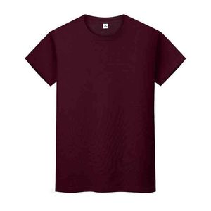 Novo Round Neck Color Sólido T-shirt Verão de Algodão de Algodão Camisa de mangas curtas Mens e mulheres Meia manga s3s