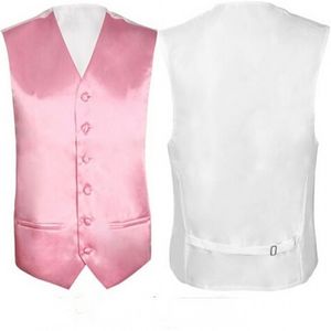 Różowy Jedwabny Kamizelka Satynowa Mężczyźni Slim Fit Dopasuj Kamizelki Bez Rękawów Kamizelka Mężczyzna Casual Party Prom Wedding Groom Chalecos Para Hombre 210522