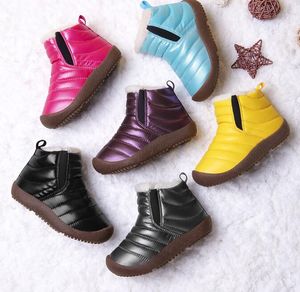 Botas infantis inverno espessado sapato de algodão mais veludo botas de neve à prova d'água GC636