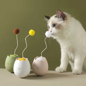 Kedi yumurta kabuğu haddeleme topu oyuncak catnip interaktif komik kediler sopa eğitim elektrikli döner bardak pet otomatik oyuncak malzemeleri 210929